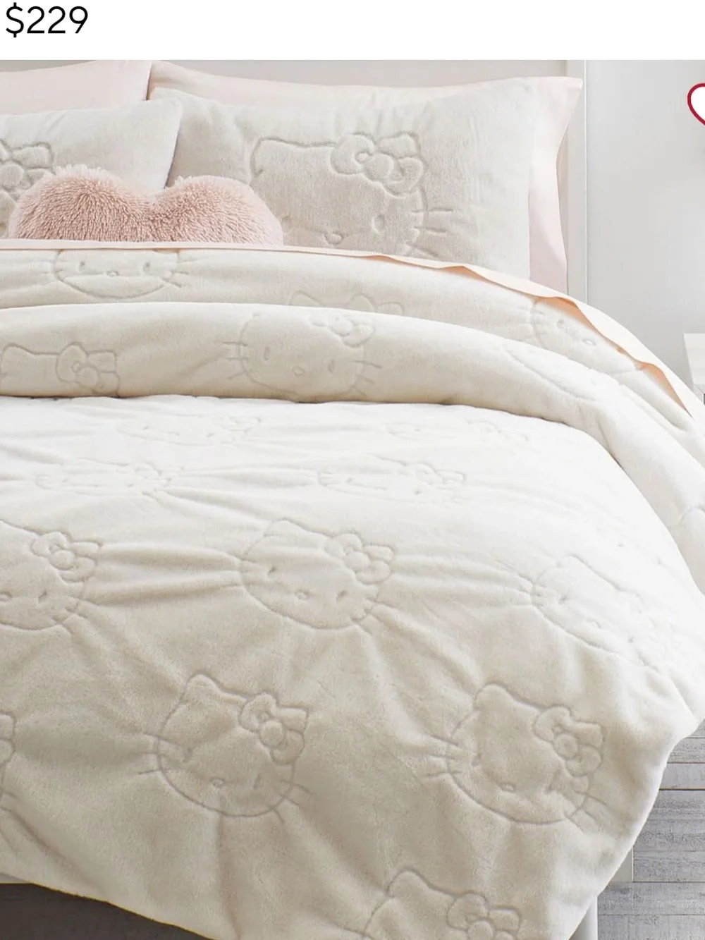 Pottery Barn teen hello kitty Sherpa bedding comforter, throw pillow, 2 shams